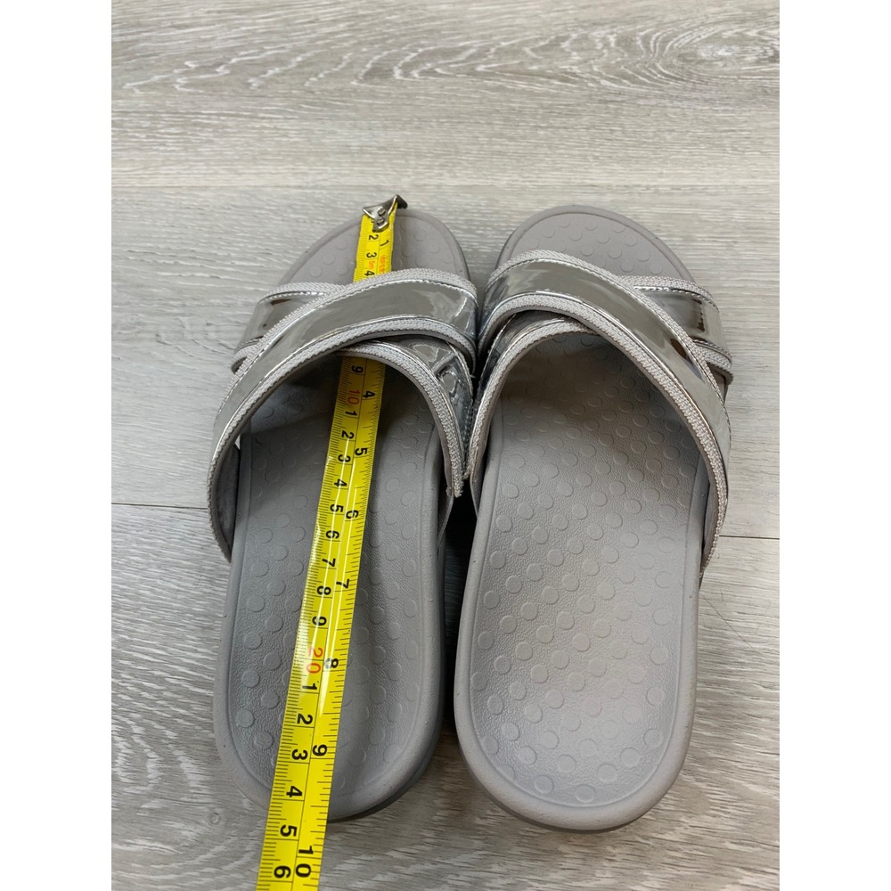 Vionic Merced Silver Metallic Slide Sandals Women's 6 Orthotic Support - Picture 8 of 10